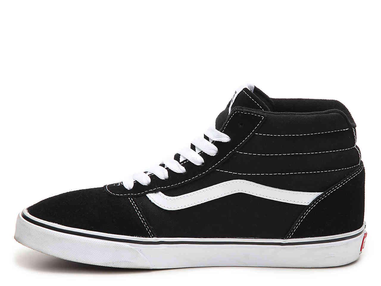 vans black and white high tops