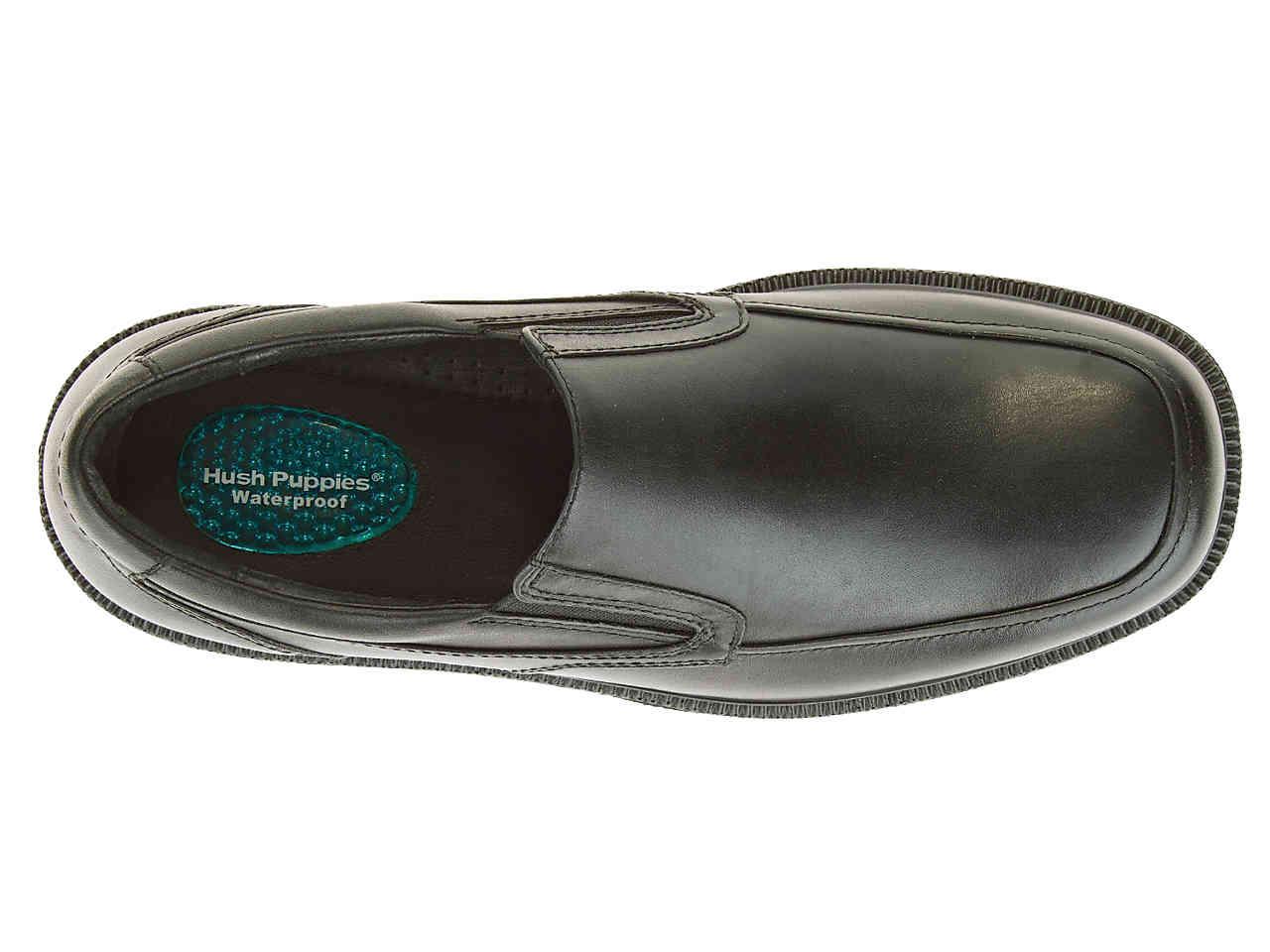 hush puppies black slip on shoes