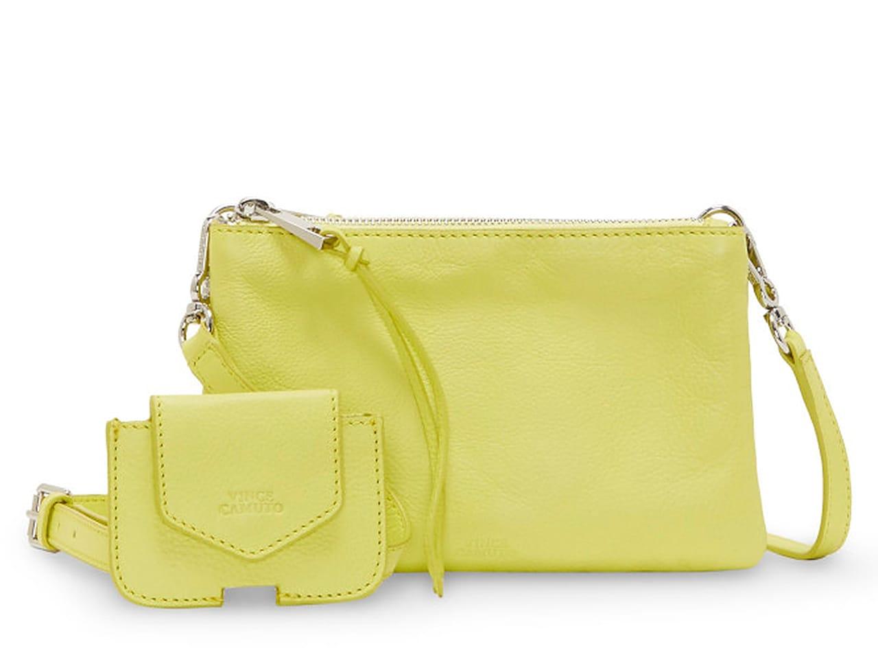 Italian Leather Clutch/Crossbody Bag - Sun Yellow