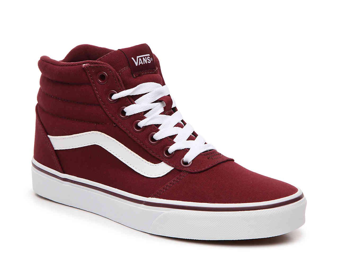 burgundy high top vans