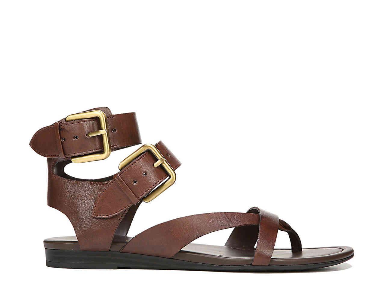 Franco Sarto Leather Glinda Wedge Sandal in Brown - Lyst