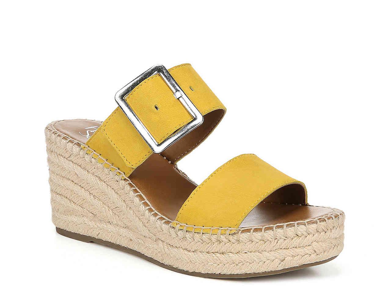 franco sarto coastal espadrille wedge sandal yellow