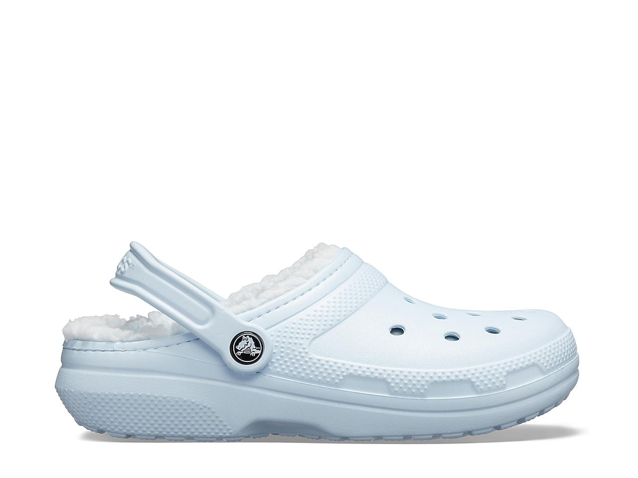 Fuzzy crocs blue Clearance