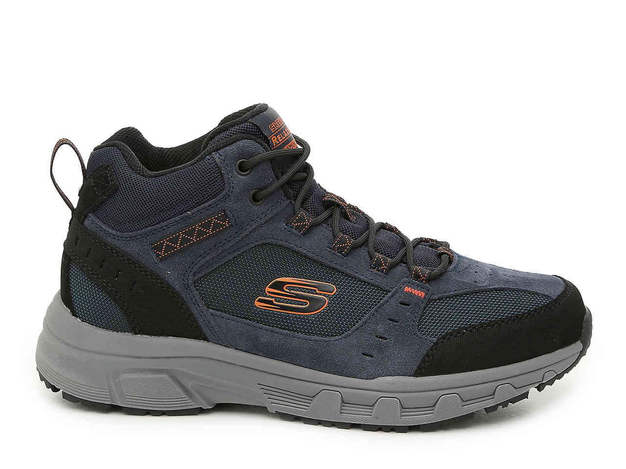 Skechers Suede Relaxed Fit Oak Canyon Ironhide Hiking Shoe in Navy