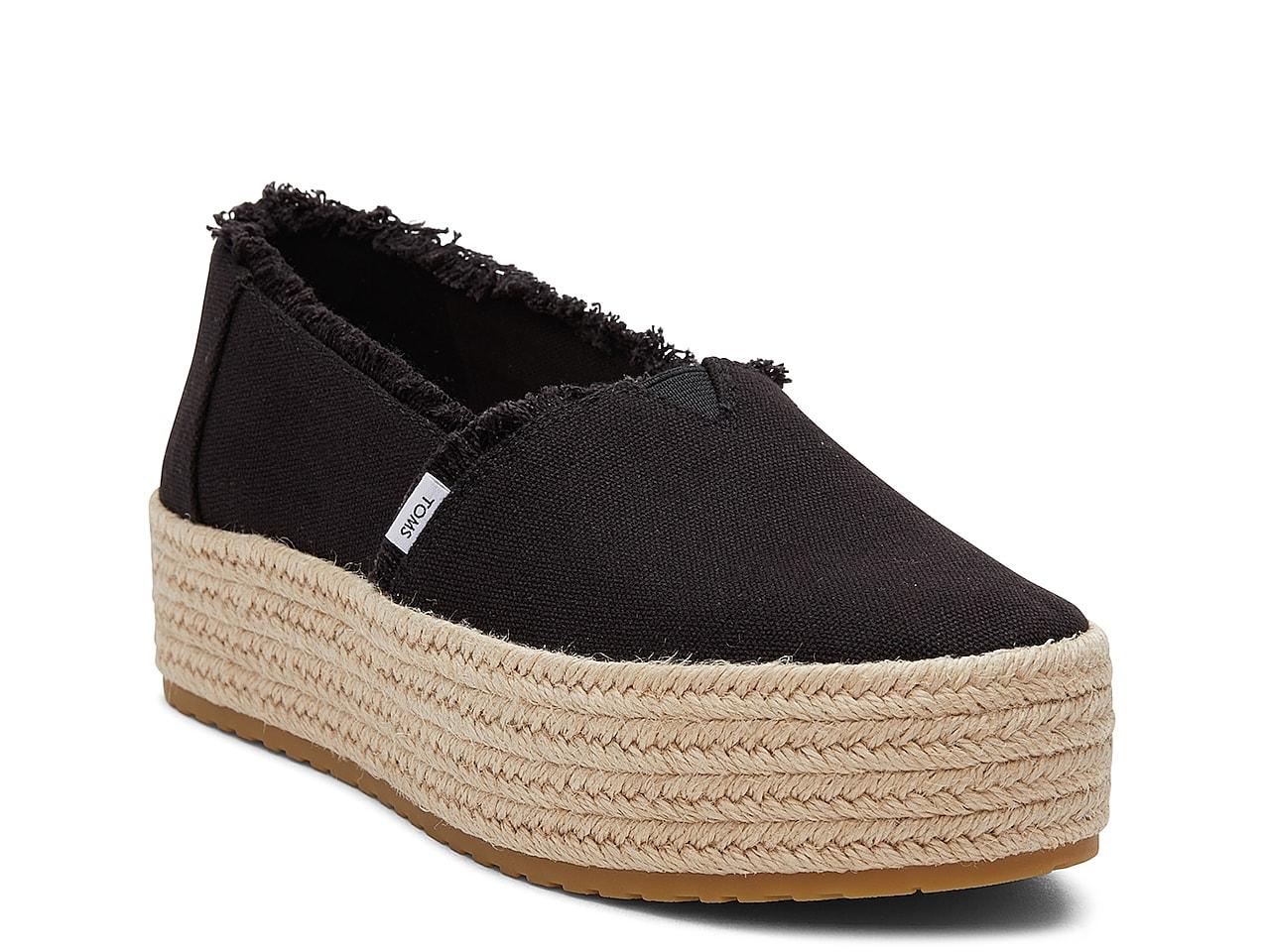 TOMS Valencia Espadrille Platform Slip-on in Black | Lyst