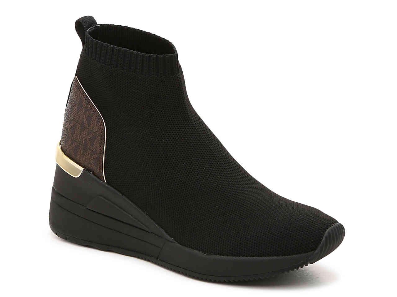 MICHAEL Michael Kors Skyler Wedge Slip-on Sneaker in Black/Brown ...