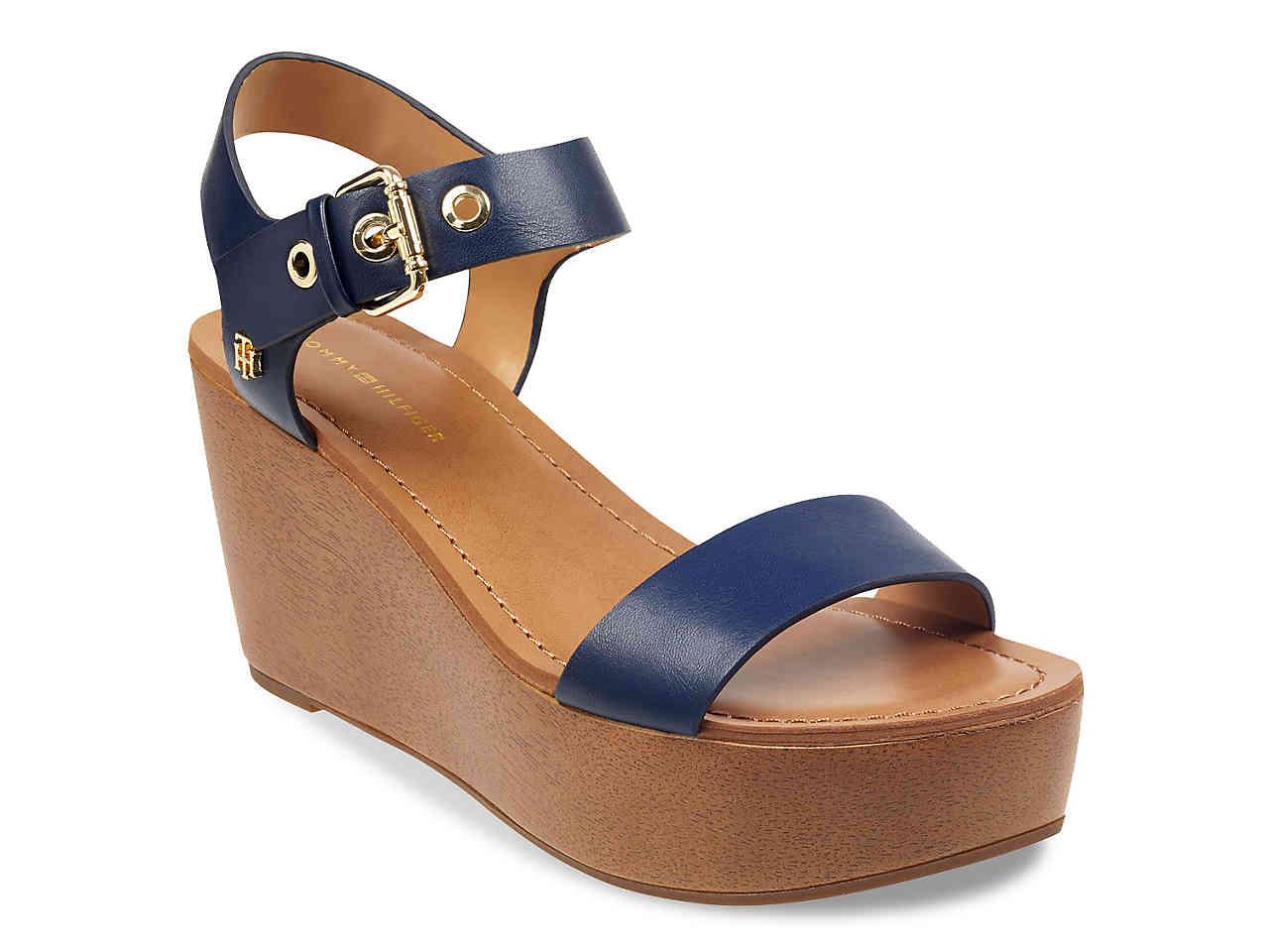 tommy hilfiger wedges blue
