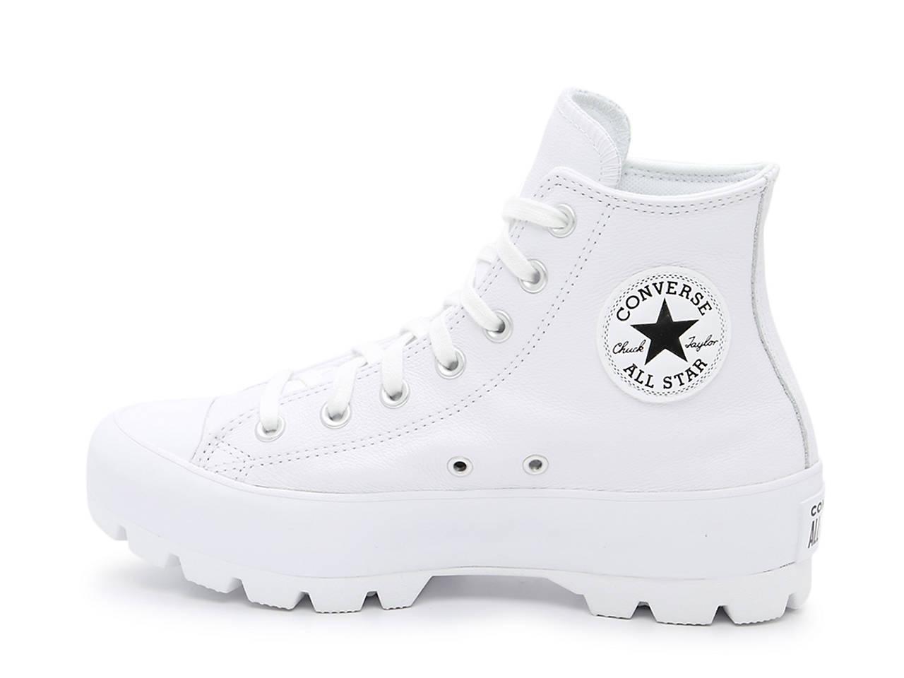 converse high top white platform