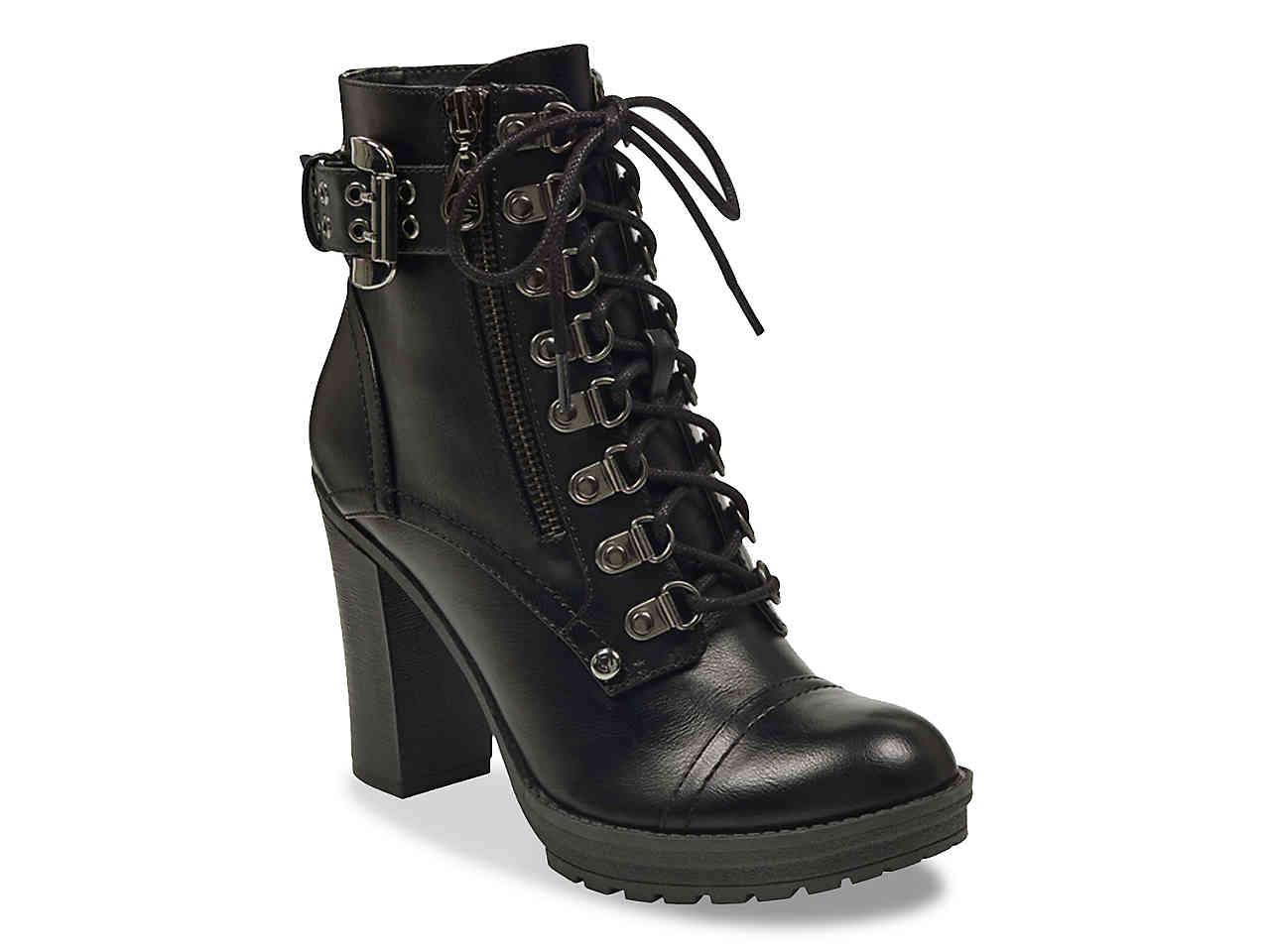 G by Guess Gimmy Combat Boot in Black | Lyst