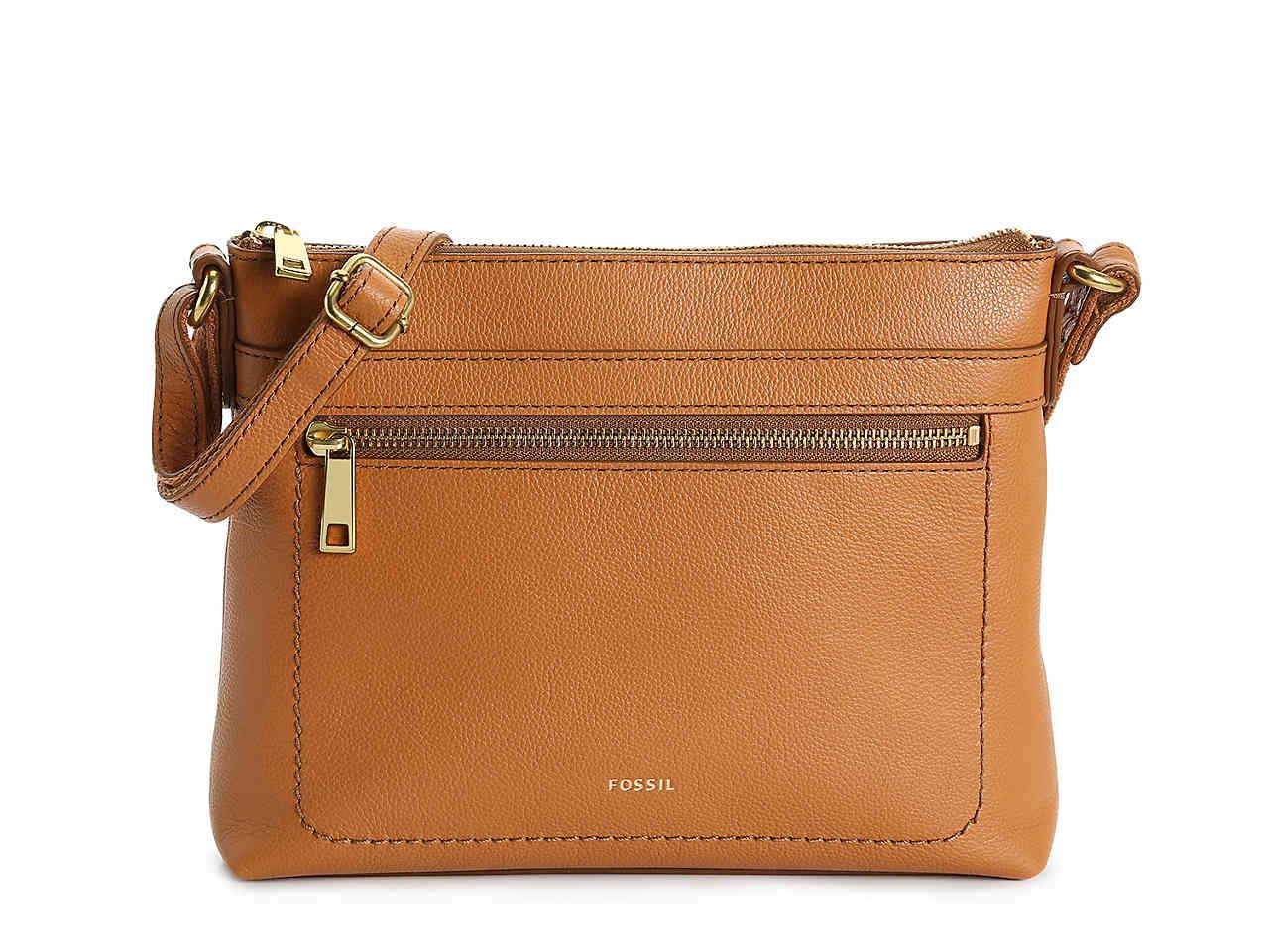 fossil leather crossbody bag