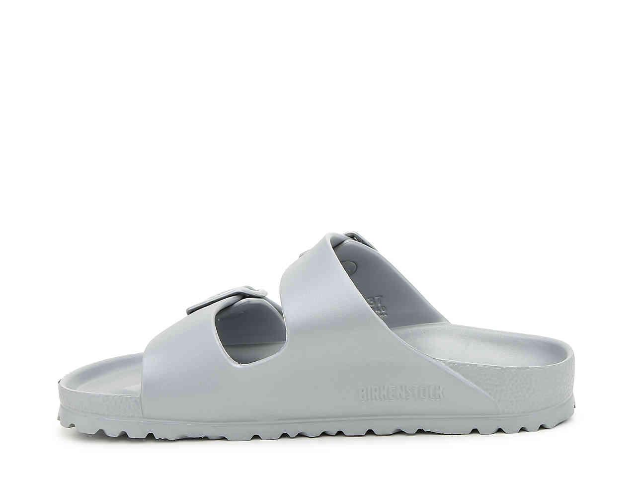 Birkenstock Arizona Essentials Slide Sandal in Silver Metallic (Metallic) - Lyst