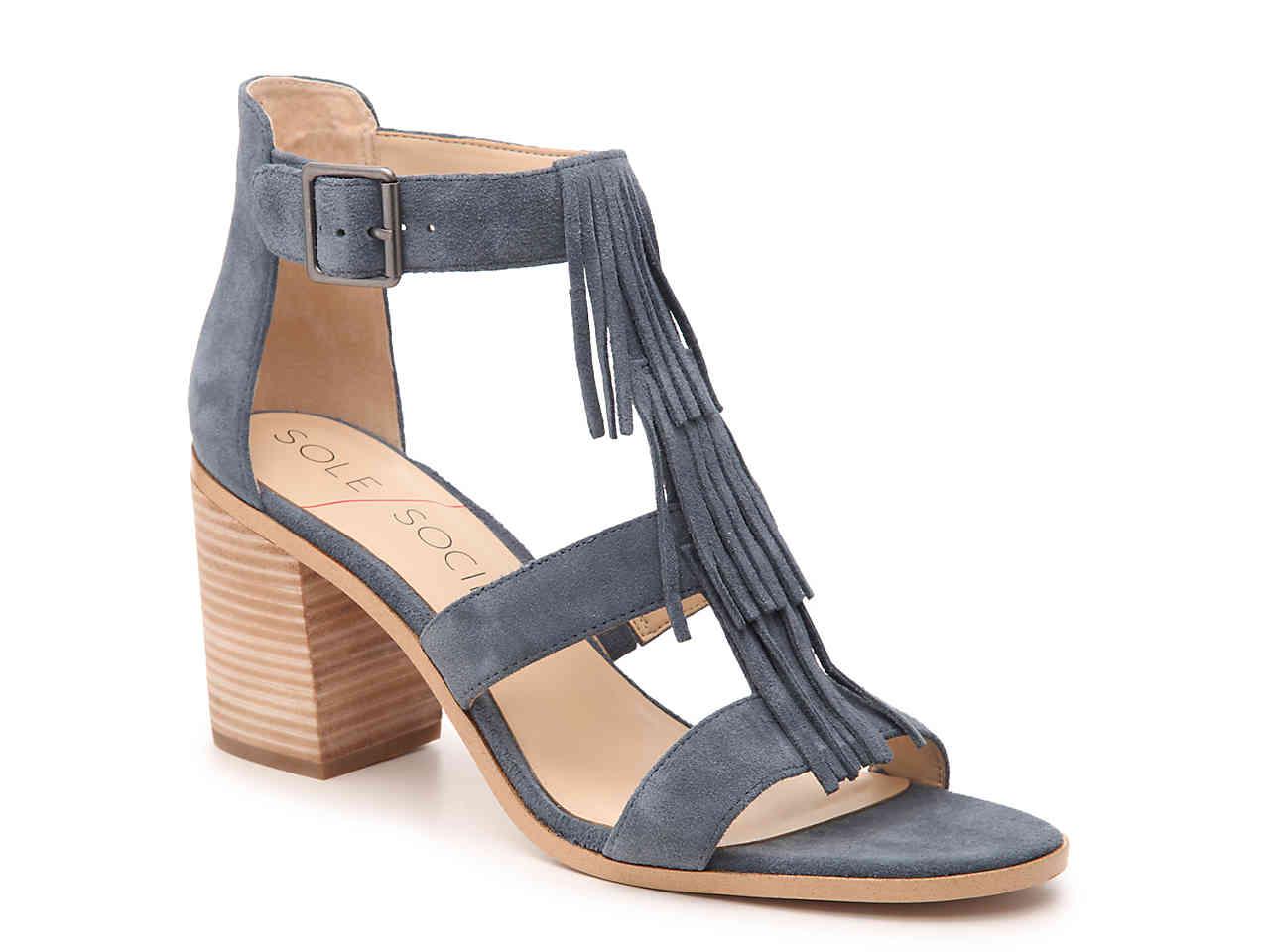 delilah fringe heeled sandal