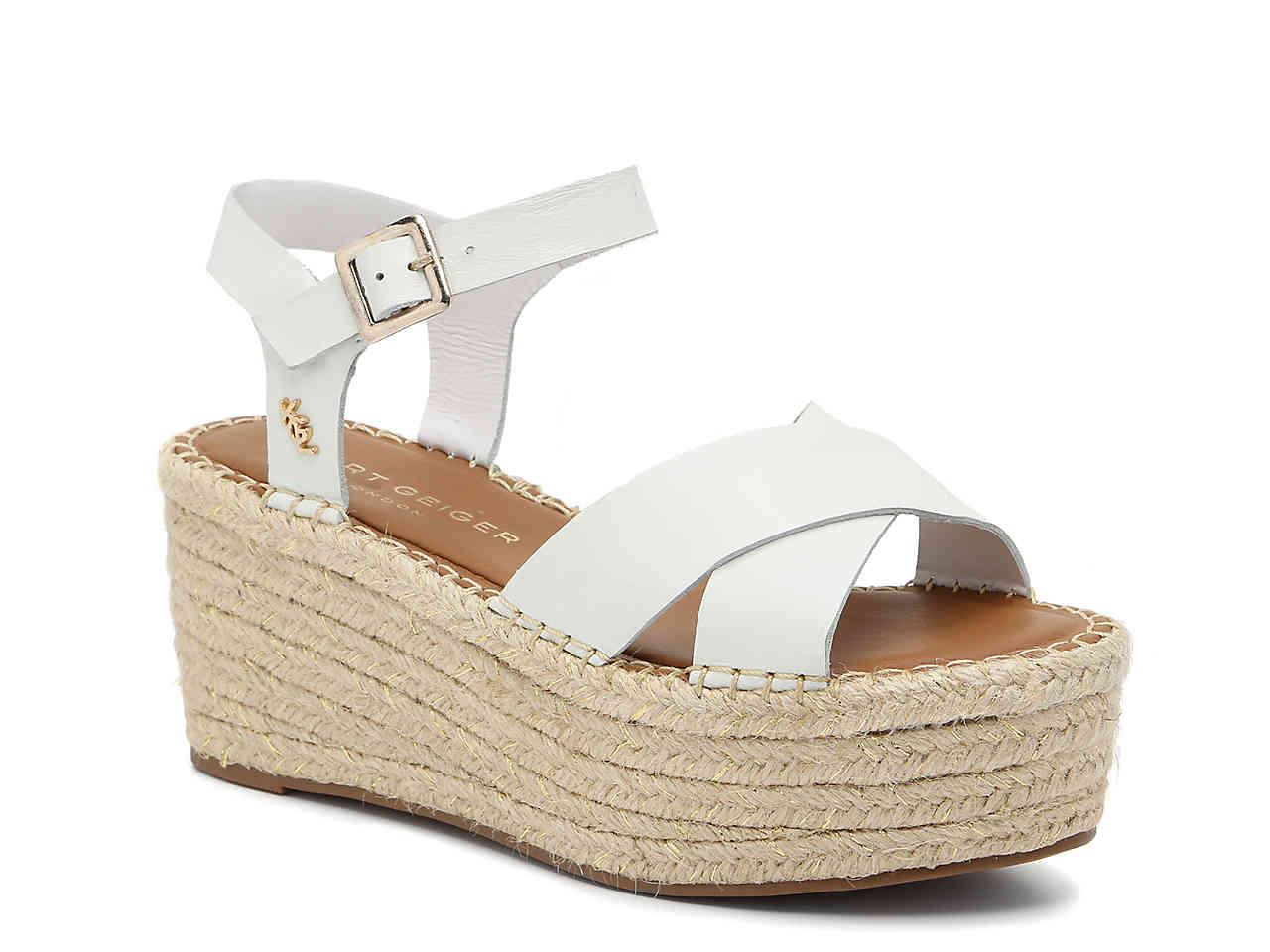 kurt geiger white wedge trainers