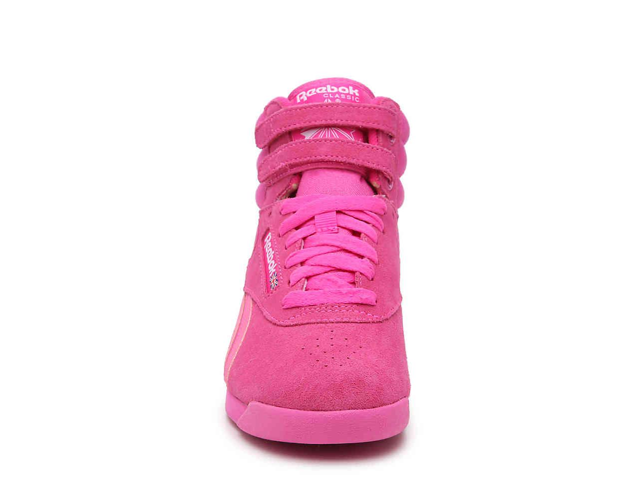 Reebok Suede Freestyle Hi High-top Sneaker in Hot Pink (Pink) - Lyst