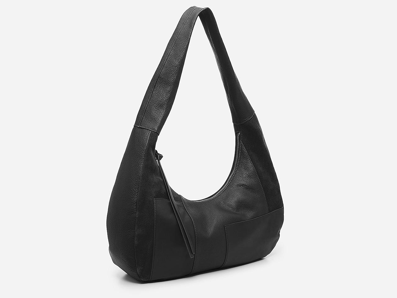 Crown Vintage Clayr Leather Hobo Bag in Black | Lyst