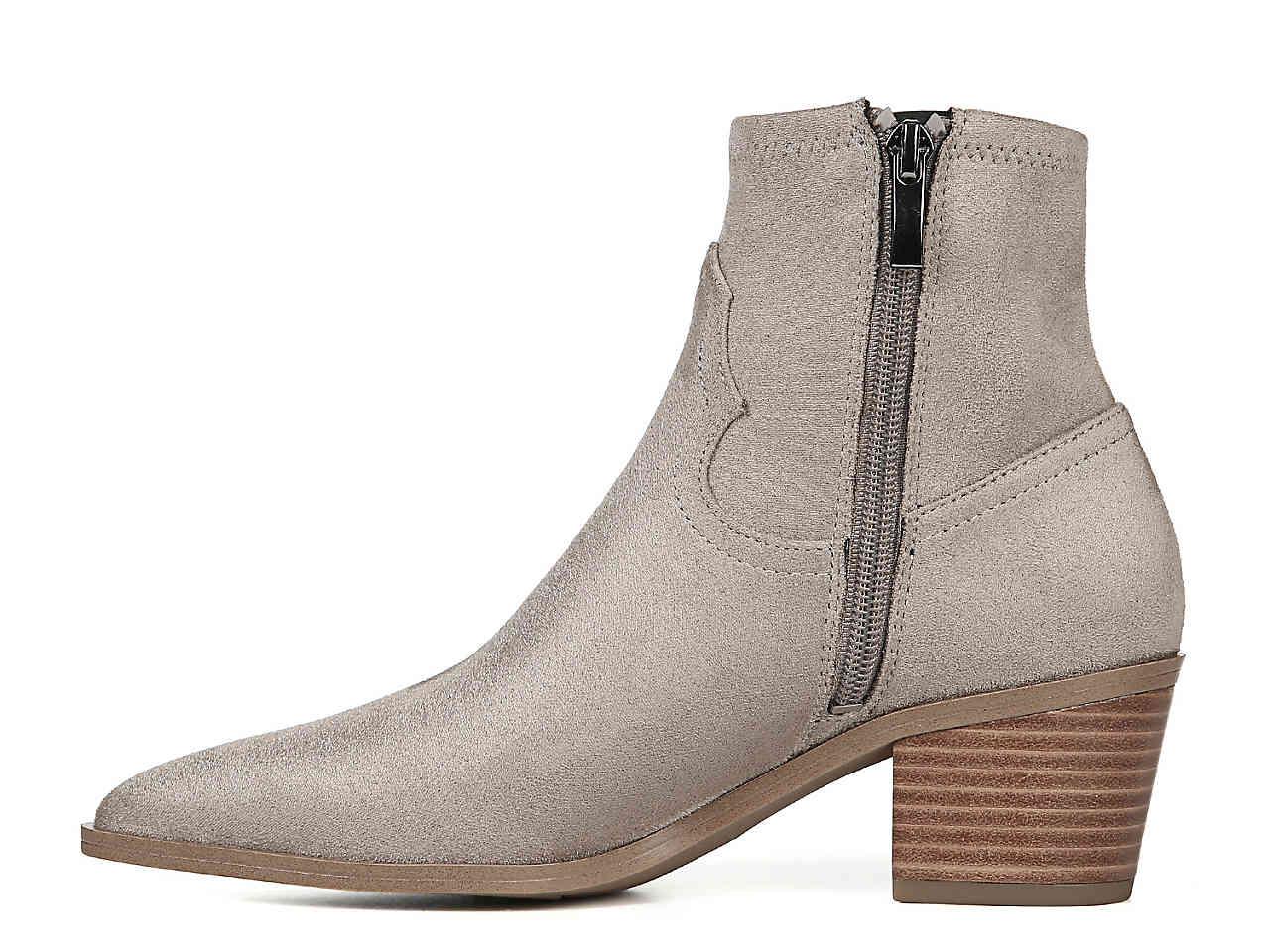 Franco Sarto Suede Shaneen Western Bootie in Grey (Gray) - Lyst