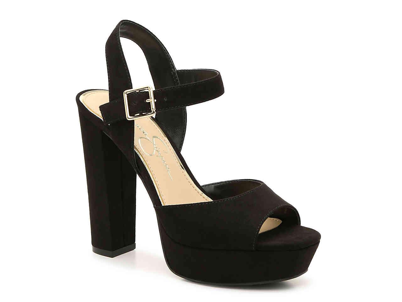 Jessica Simpson Denim Priella Platform Sandal in Black - Lyst