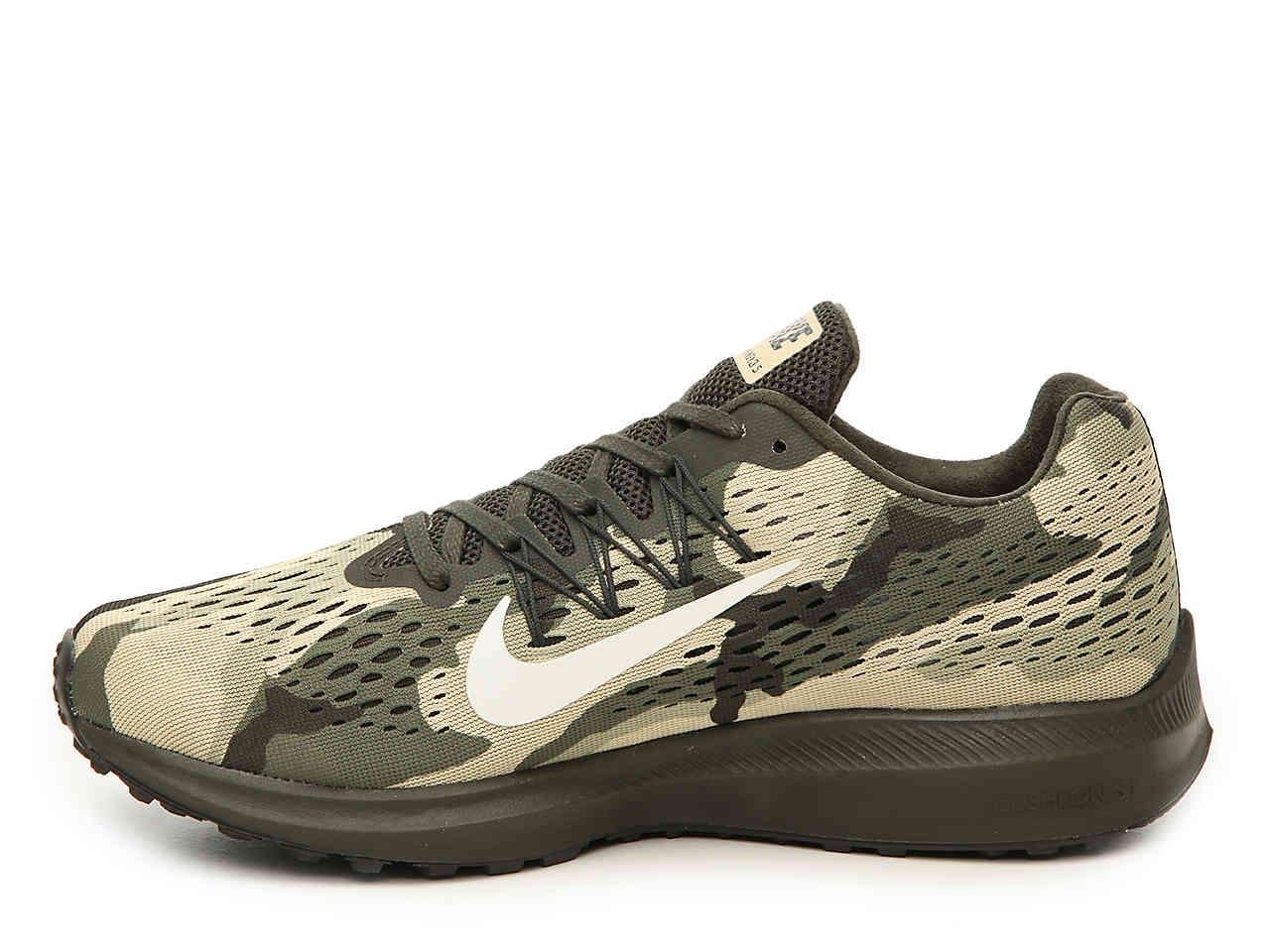Nike Lace Air Zoom Winflo 5 Camo Running Shoe in Green for Men | Lyst