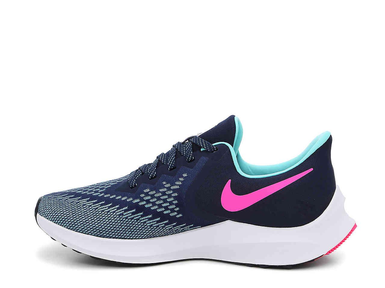 Nike Zoom Winflo 6 Running Shoes in Navy/Pink/Mint (Blue) | Lyst