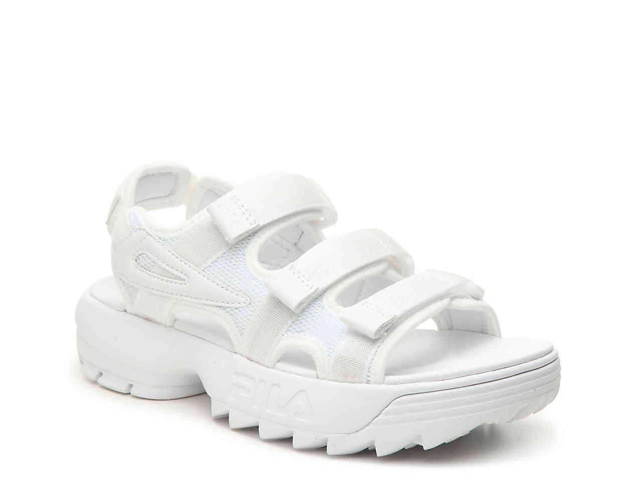 fila disruptor sandals white