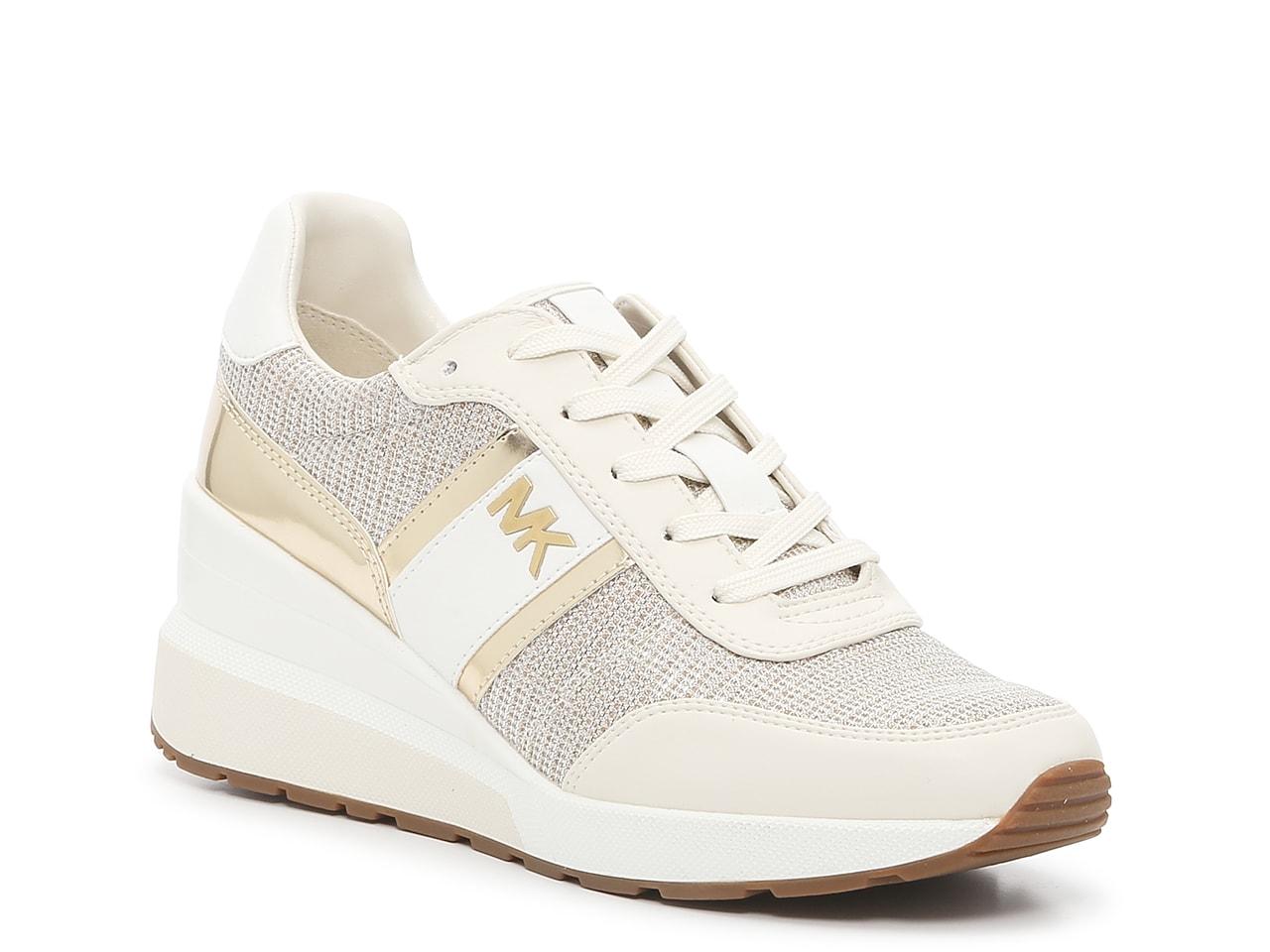 michael kors wedge sneakers white