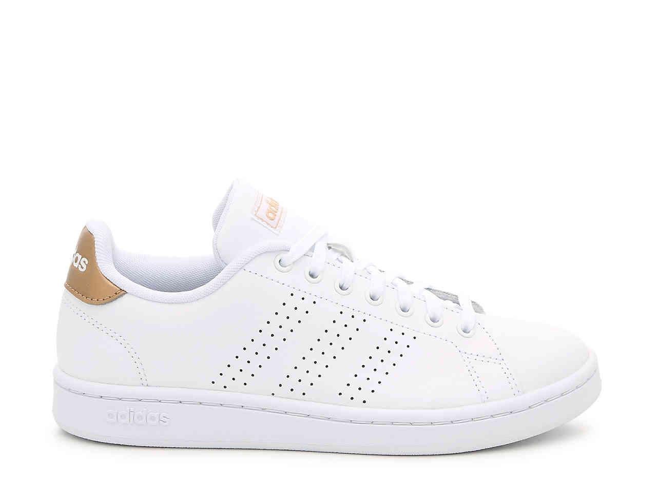 adidas Leather Advantage Sneaker in White/Rose Gold Metallic (White) - Lyst