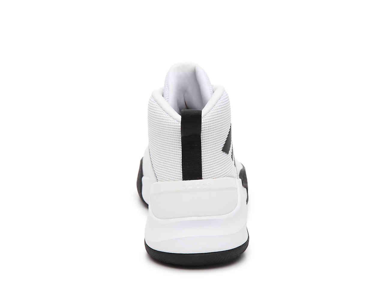 adidas Leather Ownthegame Basketball Shoe in White/Black (White) for ...