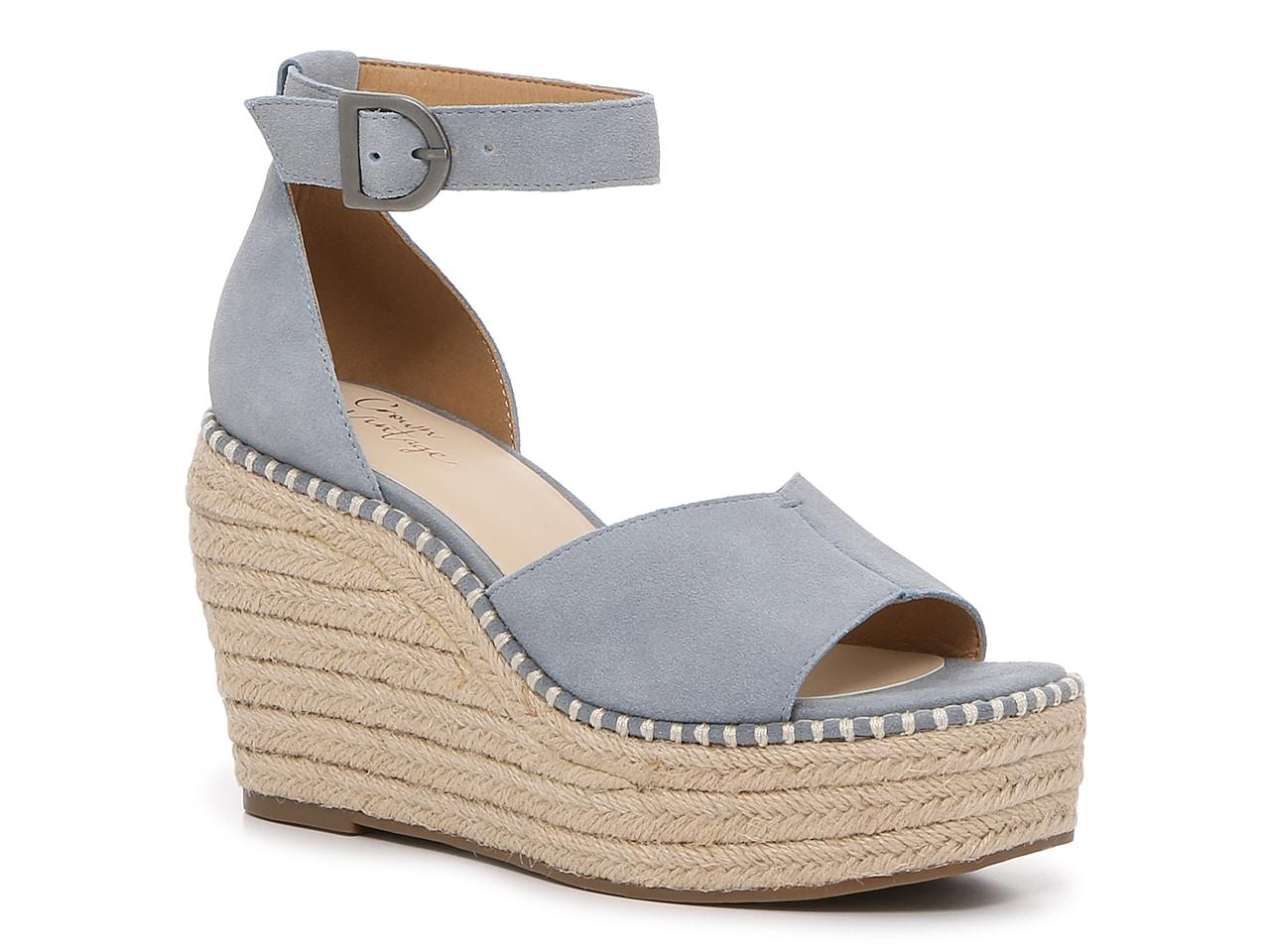 Crown Vintage Jaussie Espadrille Wedge Sandal in Metallic | Lyst