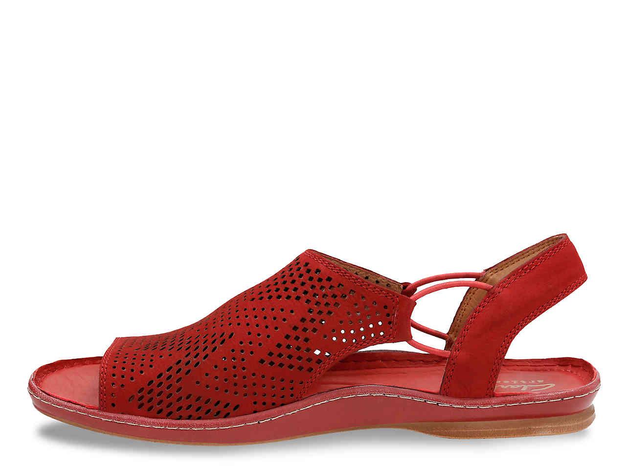 clarks red sandals