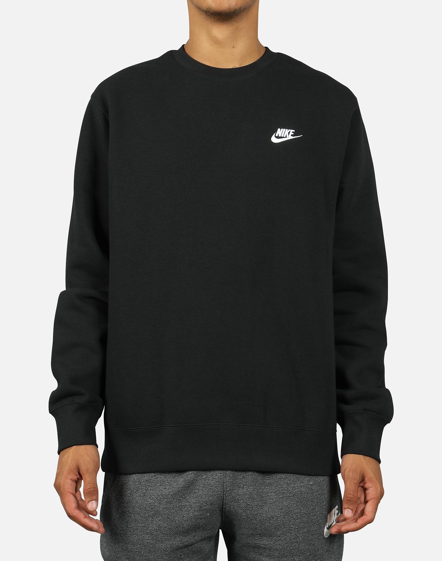 Nike Club Fleece Crew Sweatshirt in Black/White (Black) for Men - Lyst