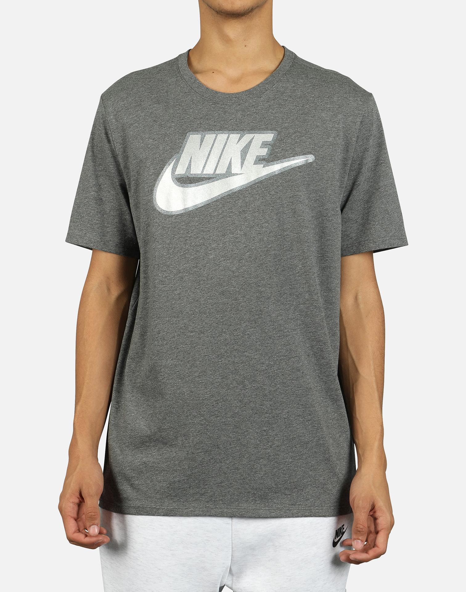 Nike Cotton Nsw Logo Tee in Grey (Gray) for Men - Lyst