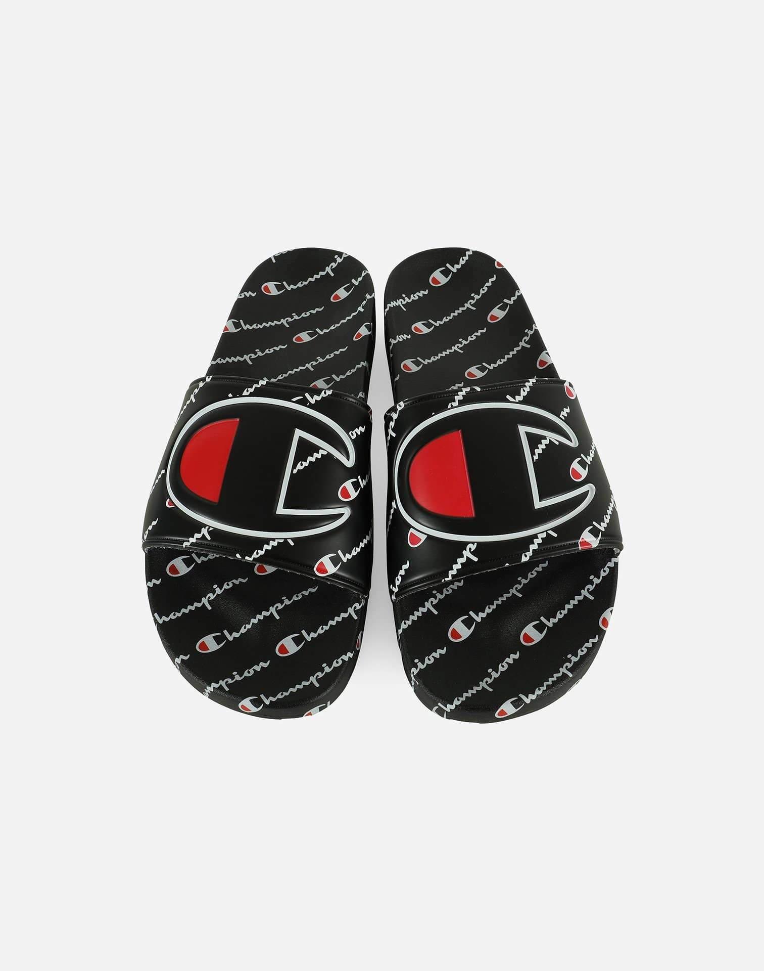 Champion Rubber Black Ipo Repeat Slides for Men - Save 64% - Lyst