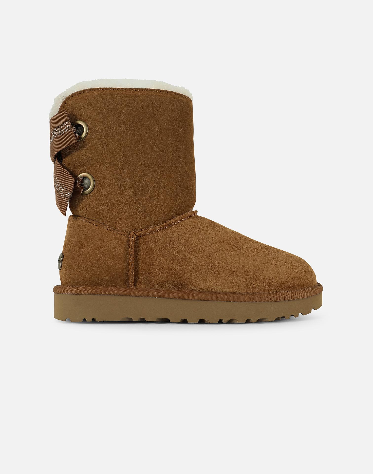 UGG Suede Customizable Bailey Bow Short Boots in Tan ...