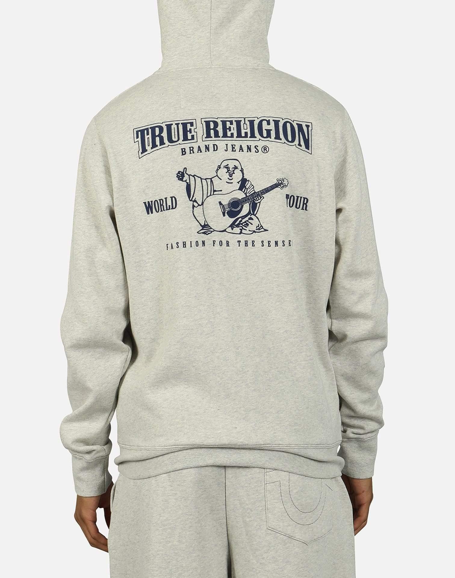True Religion Cotton Classic Logo Zip-up Hoodie in Heather Grey (Gray