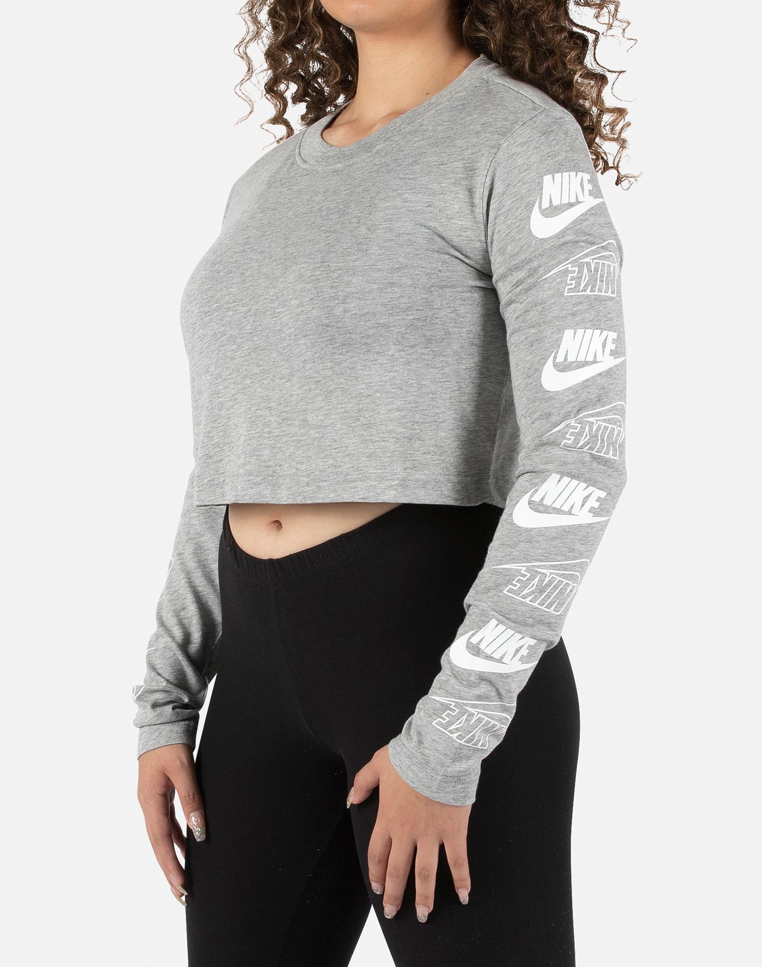 nike women's futura flip long sleeve crop tee