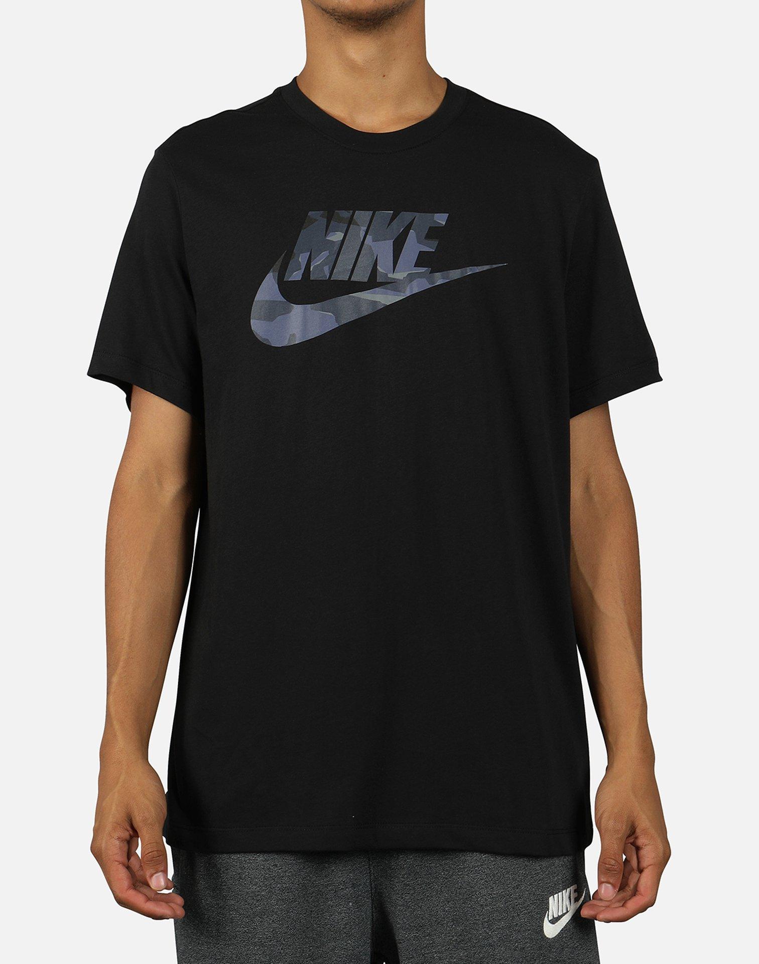 Nike Cotton Nsw Camo Logo Tee in Black for Men - Lyst