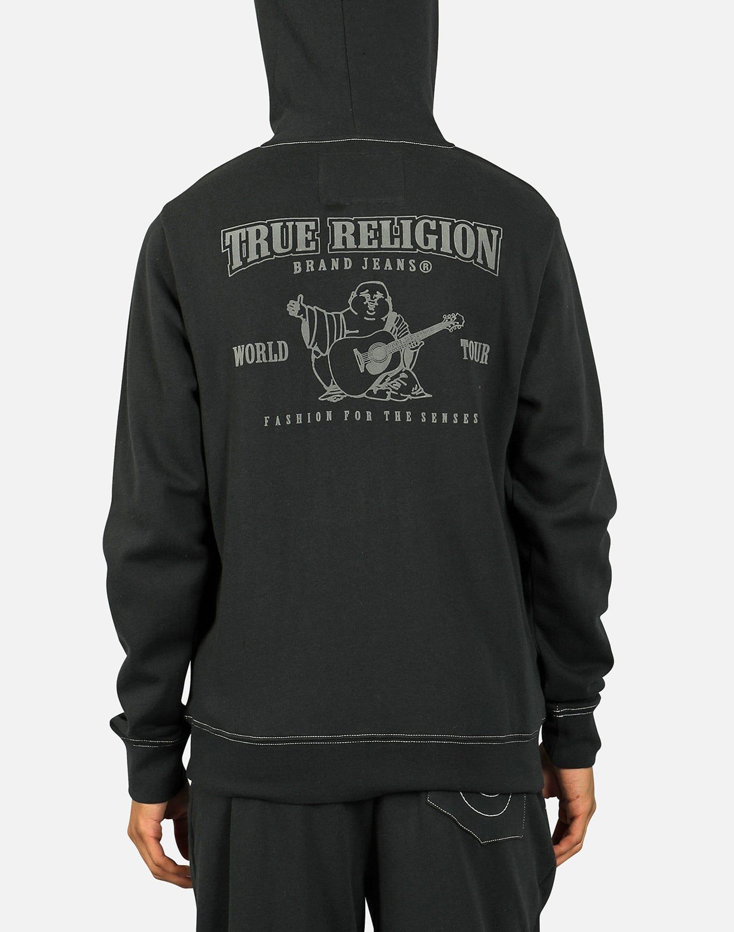 True Religion Cotton Classic Logo Zip-up Hoodie in Black for Men - Lyst