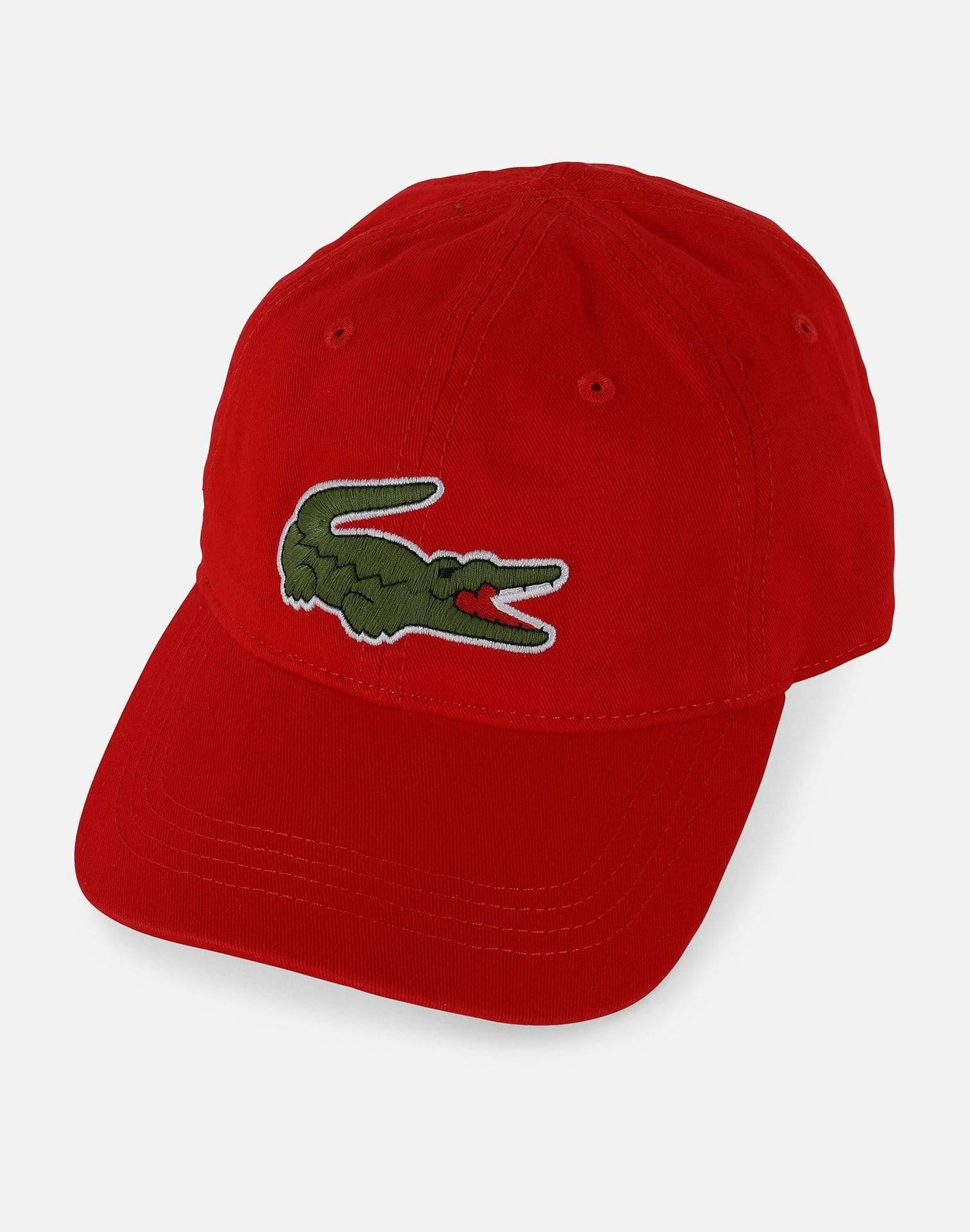 Lacoste Cotton Big Croc Gabardine Dad Cap in Red for Men - Save 28% - Lyst