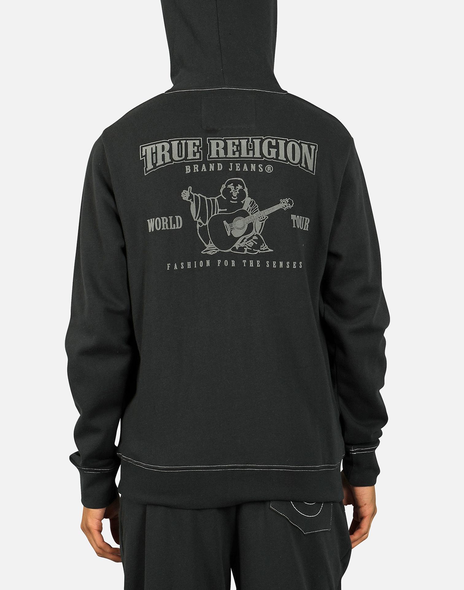 True Religion Cotton Classic Logo Zipup Hoodie in Black for Men Lyst