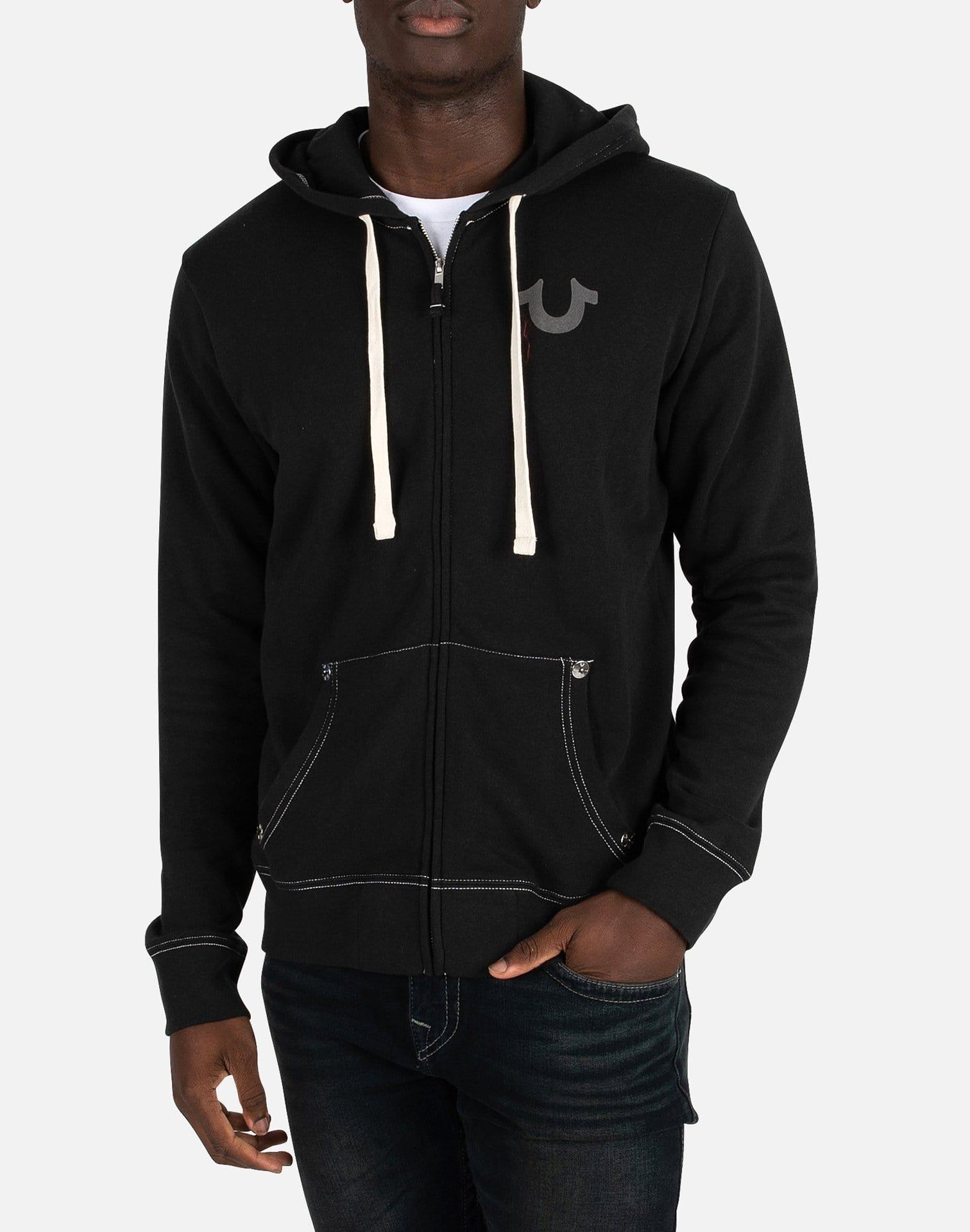 True Religion Cotton Classic Logo Zip-up Hoodie in Black for Men - Lyst