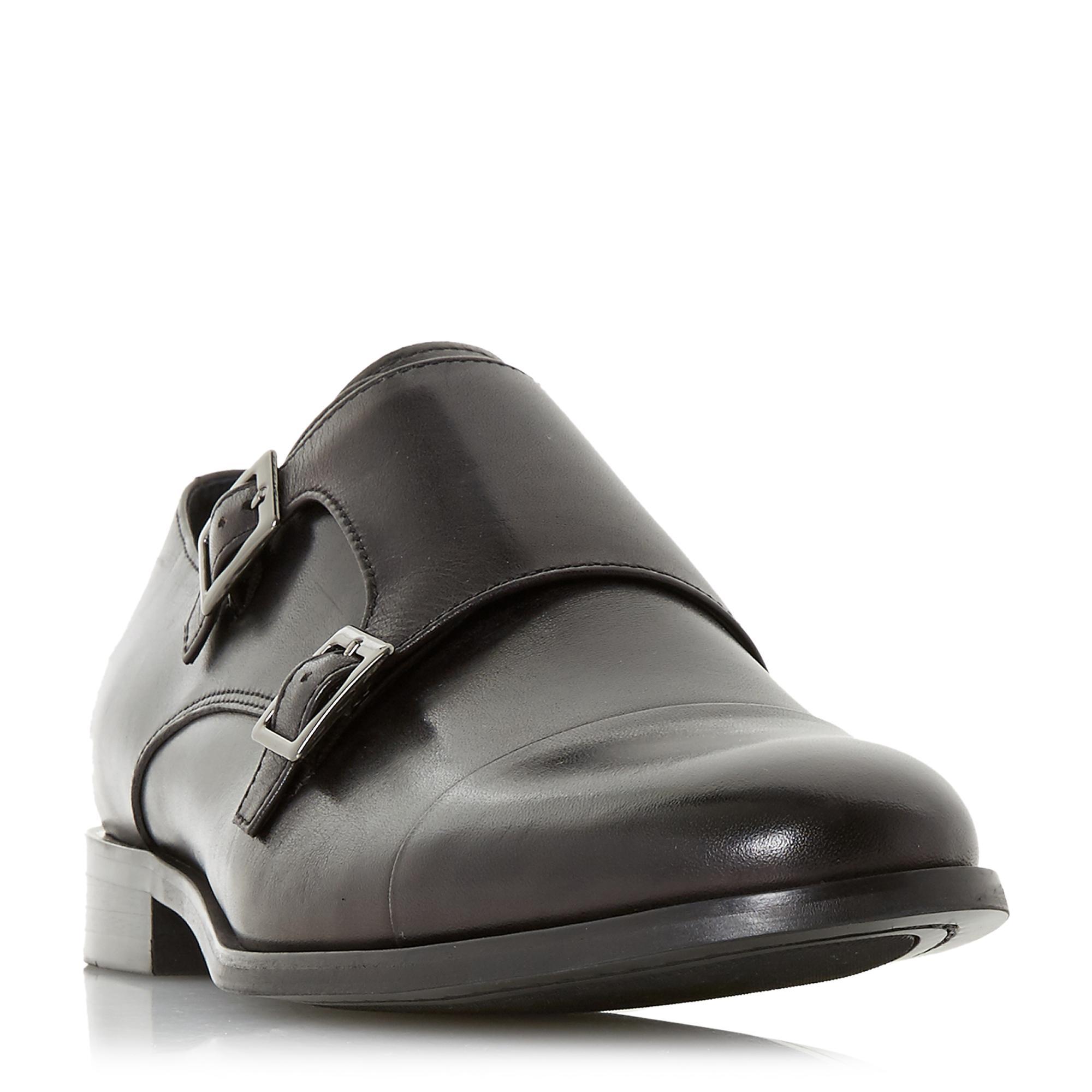 Dune Leather Men's 'prise' Double Buckle Monk Shoes in Black for Men - Lyst