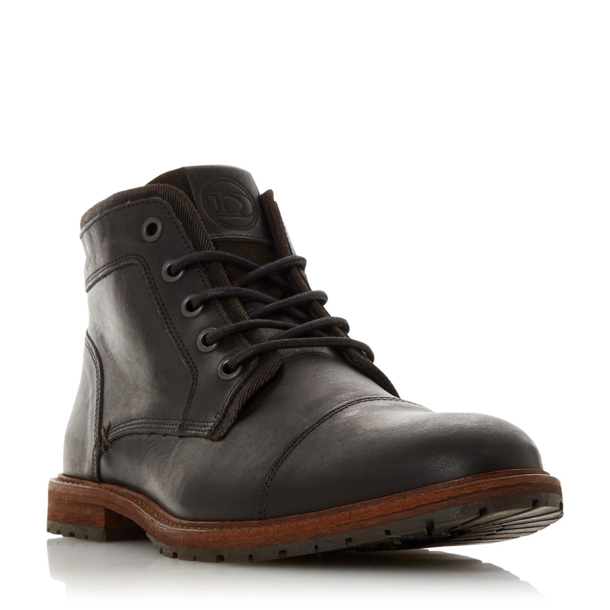 Dune Crawshaw Leather Chukka Boots in Black for Men - Lyst