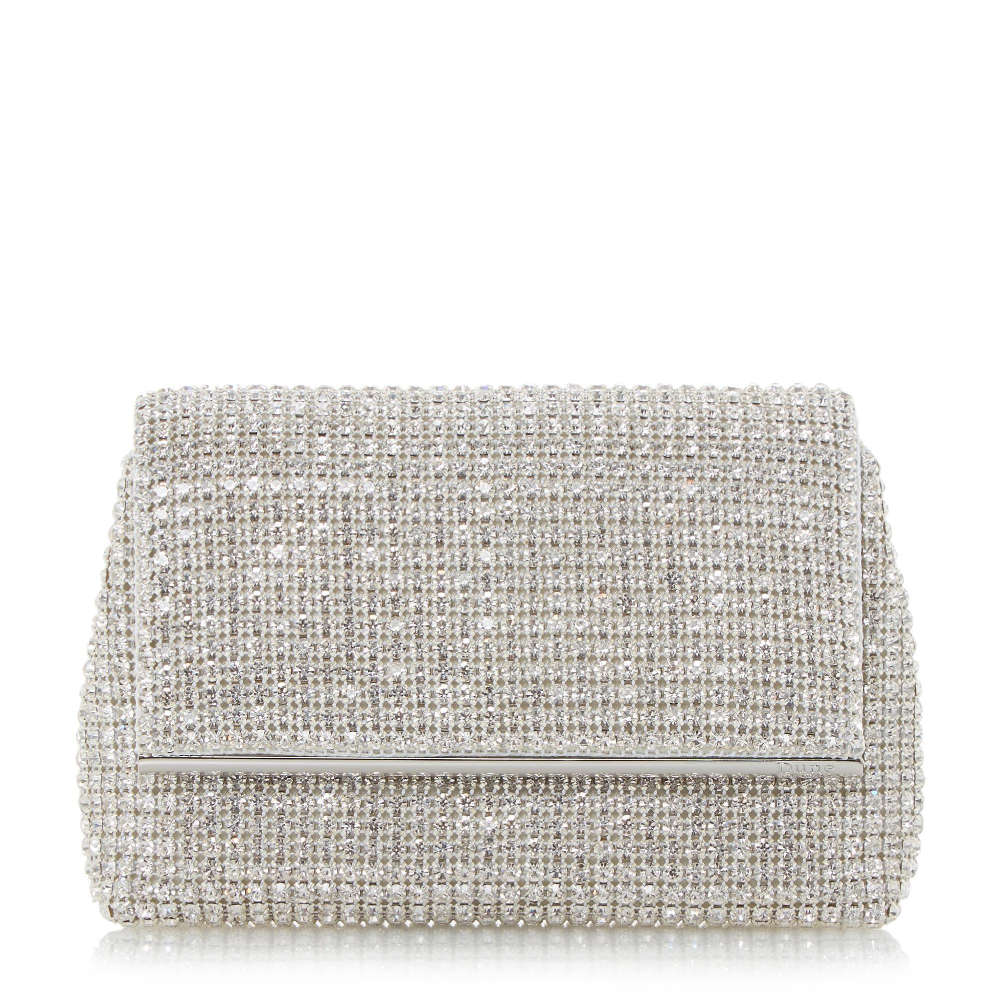 silver embellished clutch bag