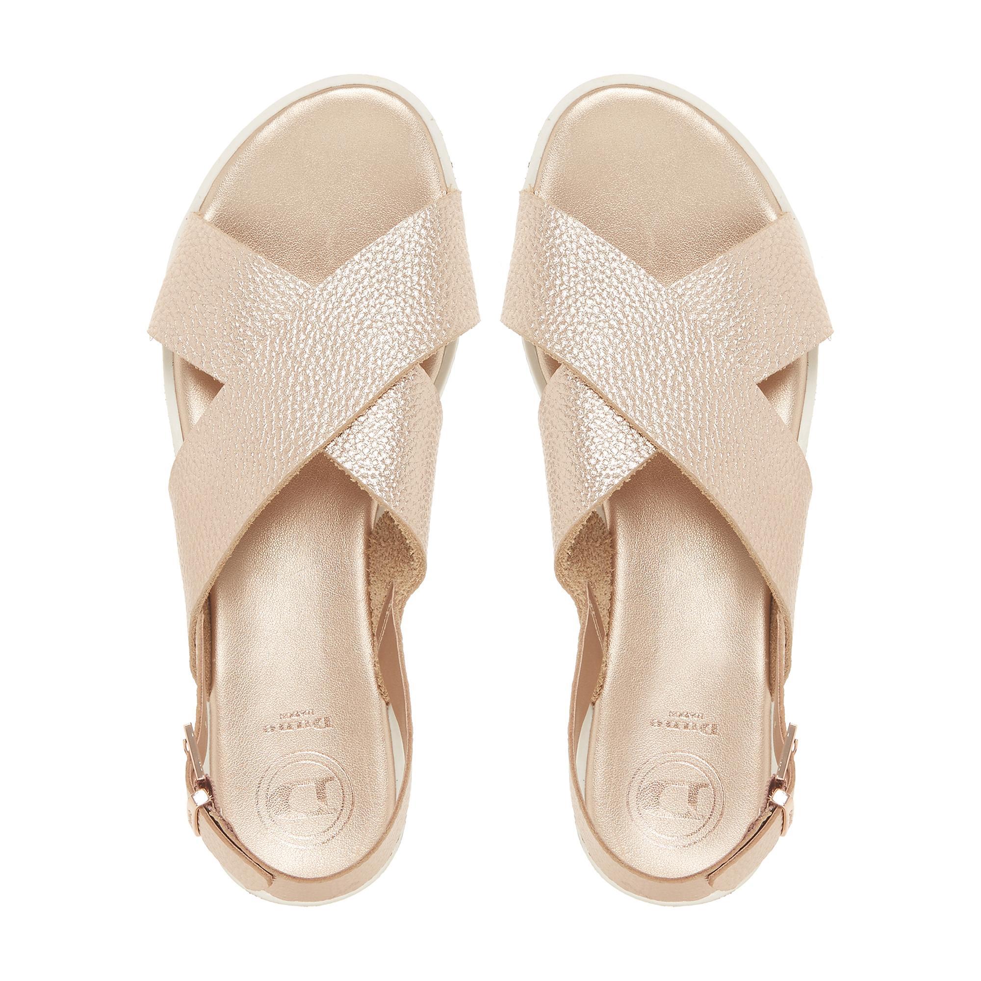 dune lorde sandals rose gold