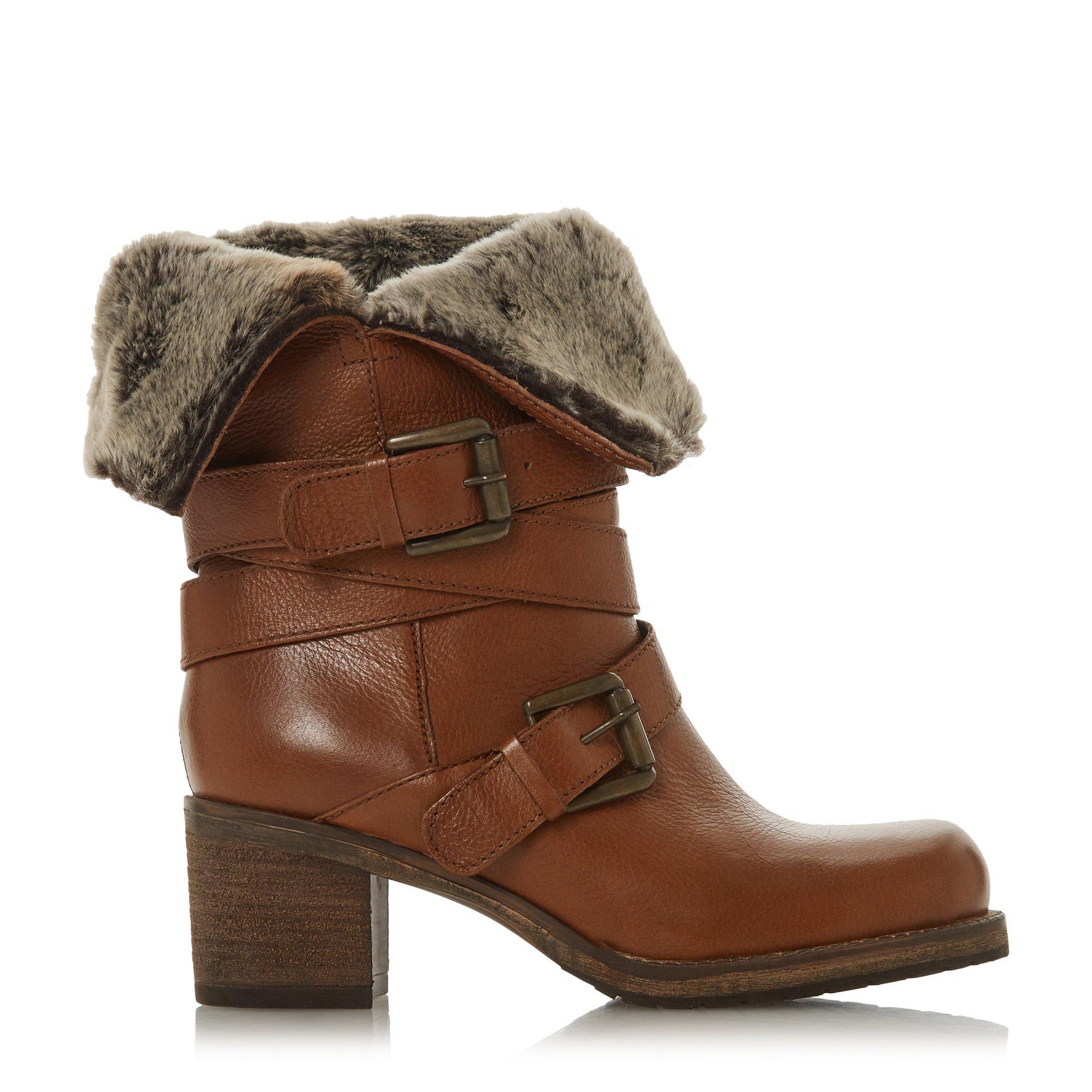 dune brown biker boots