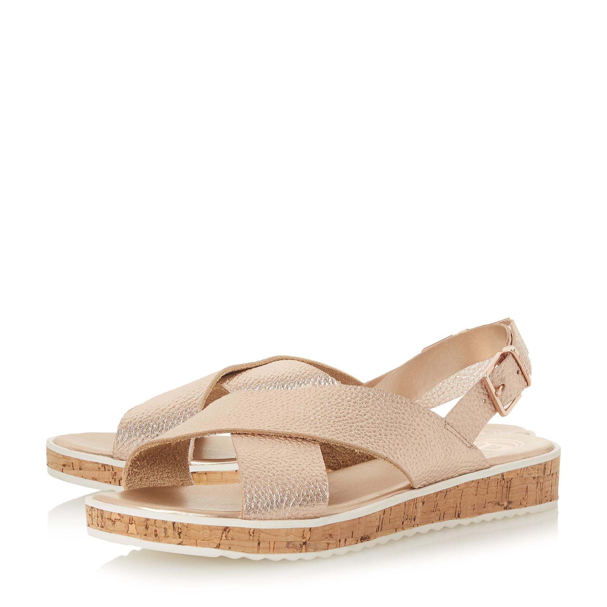 dune lorde sandals rose gold