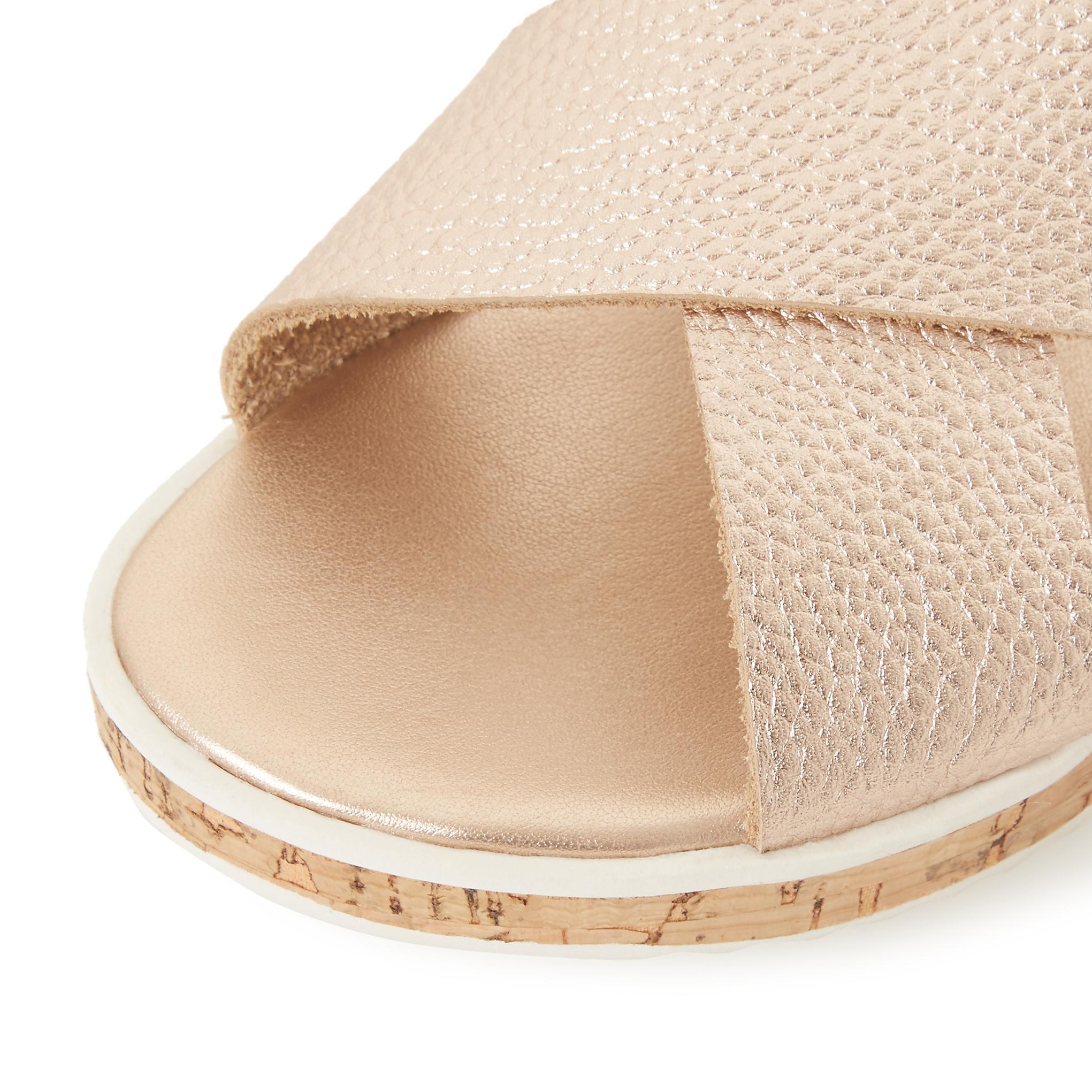 dune lorde sandals rose gold