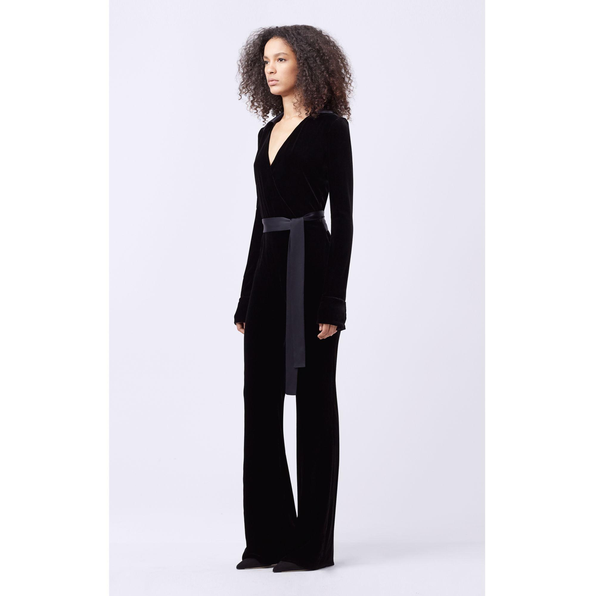 dvf velvet jumpsuit