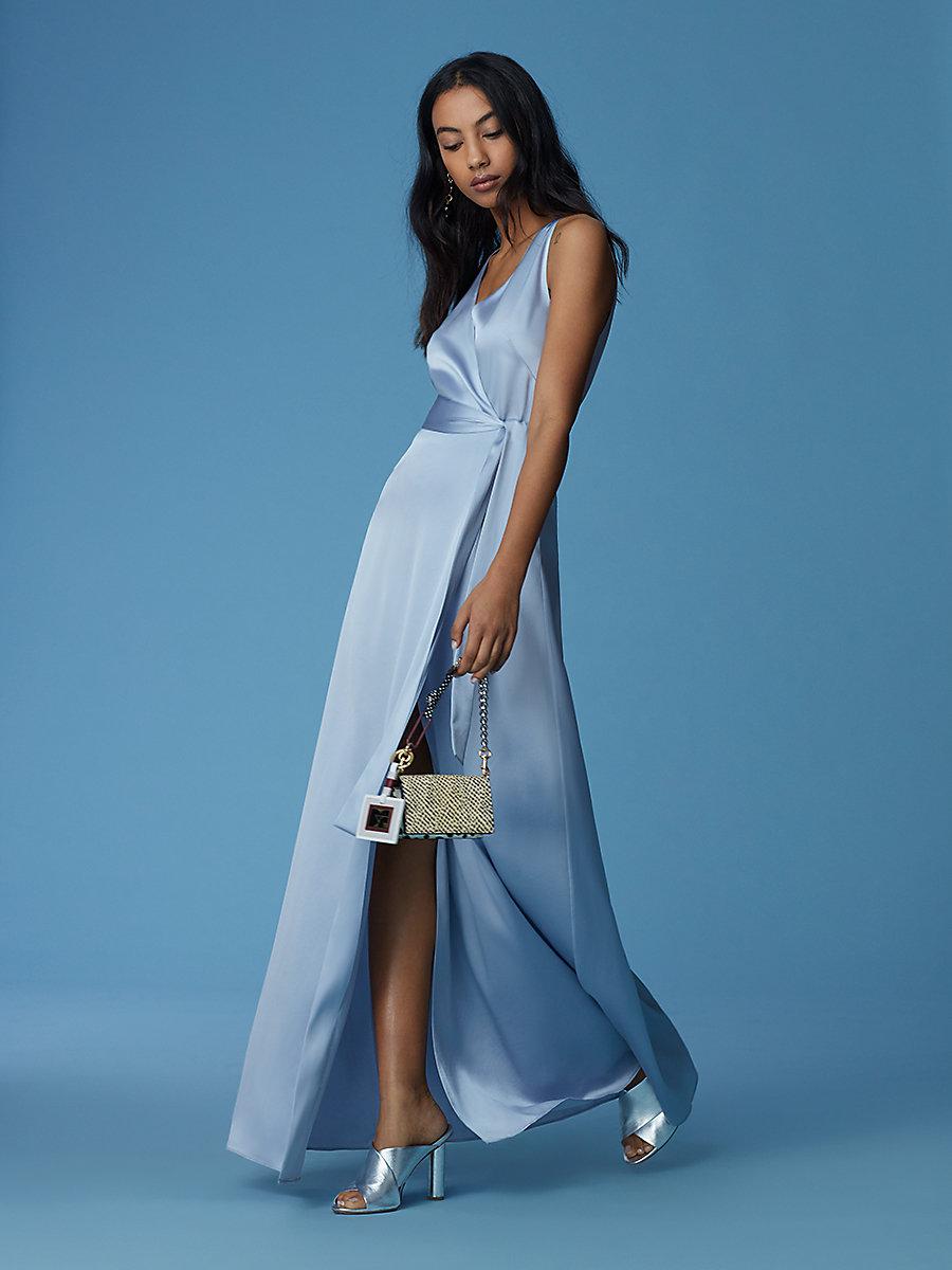 Diane Von Furstenberg Synthetic Sleeveless Floor Length Wrap Dress