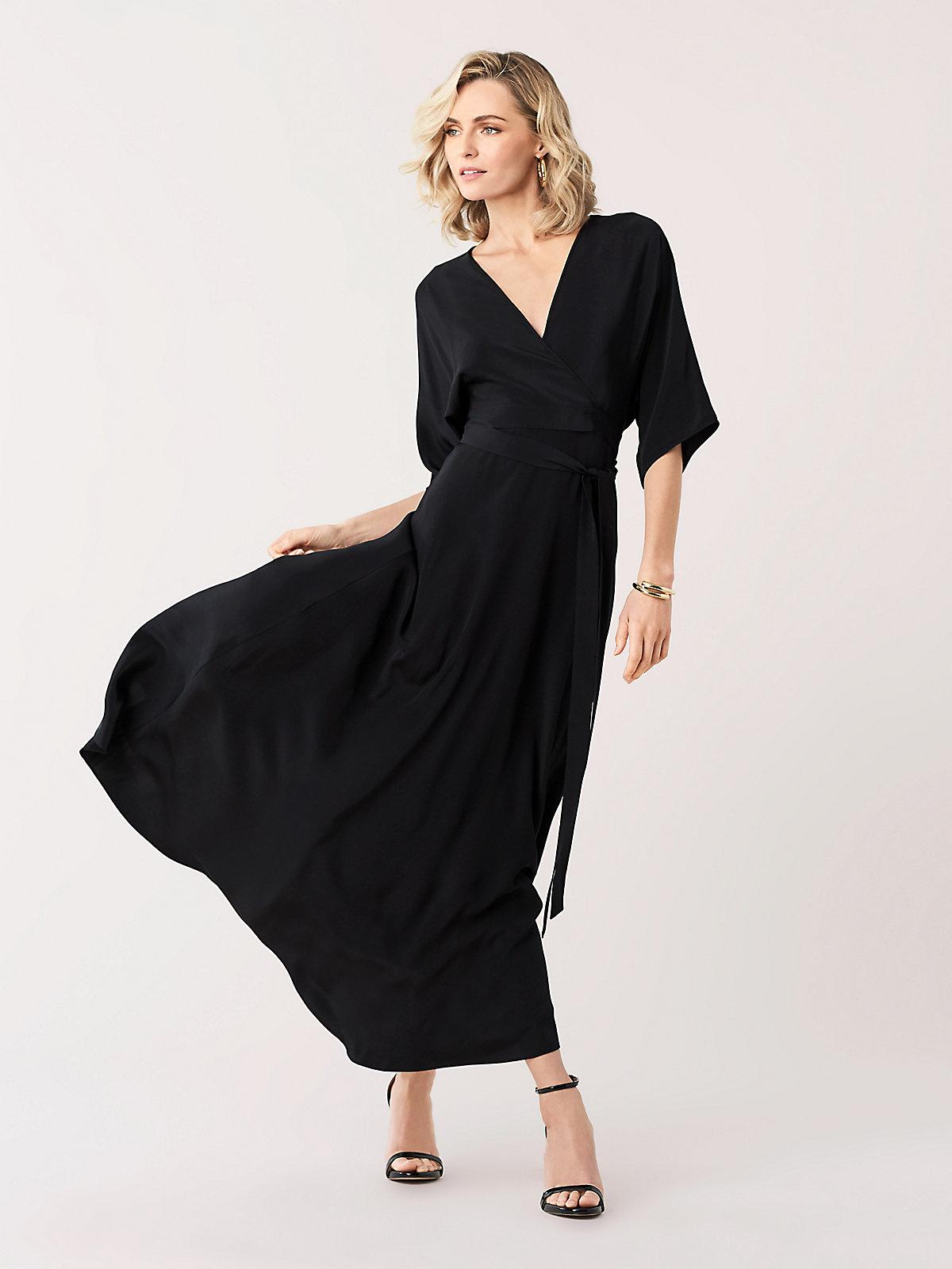 Diane von Furstenberg Eloise Silk Crepe De Chine Maxi Fauxwrap Dress